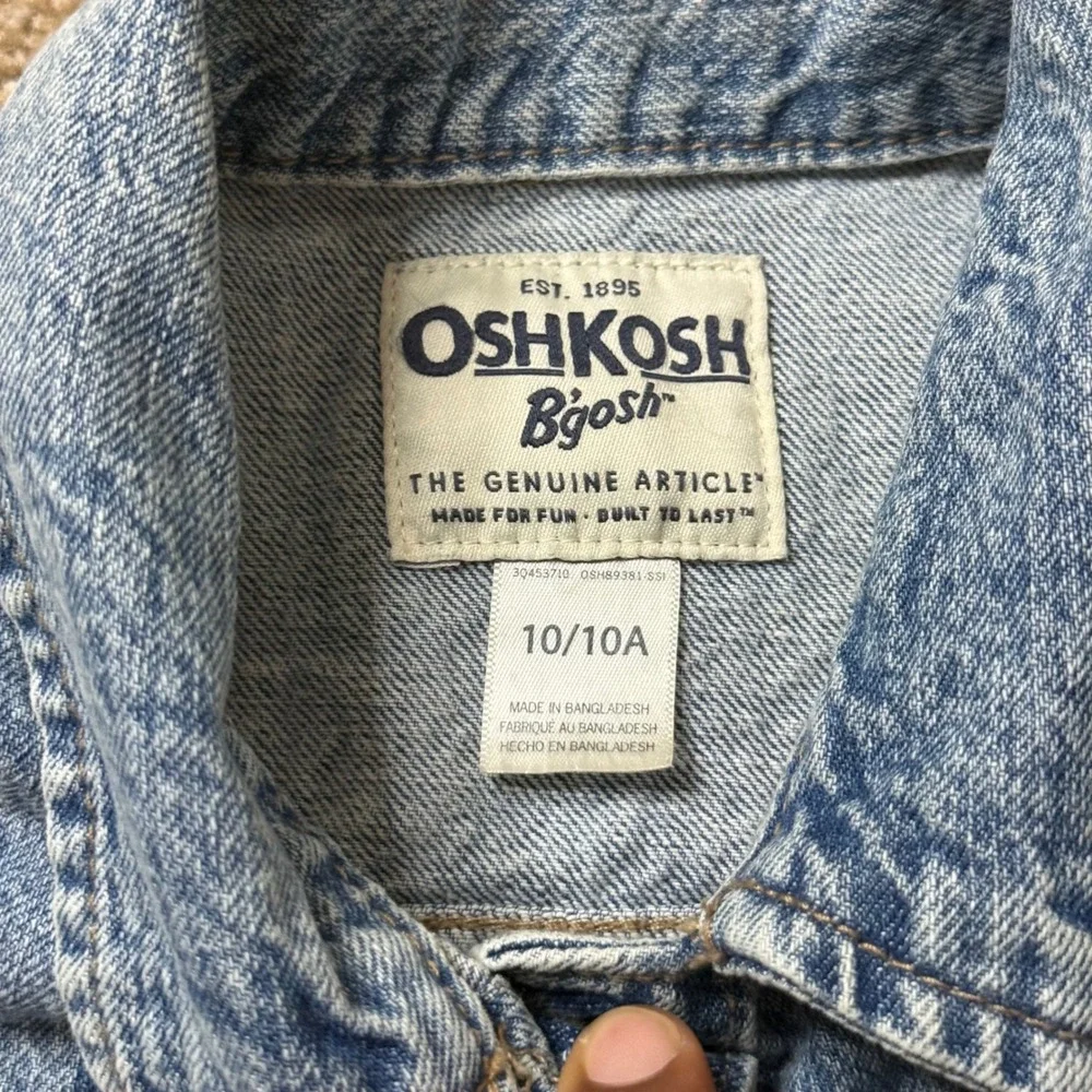 OshKosh B'gosh Denim Jacket Kids Size 10 Blue Classic Trucker Jean Jacket